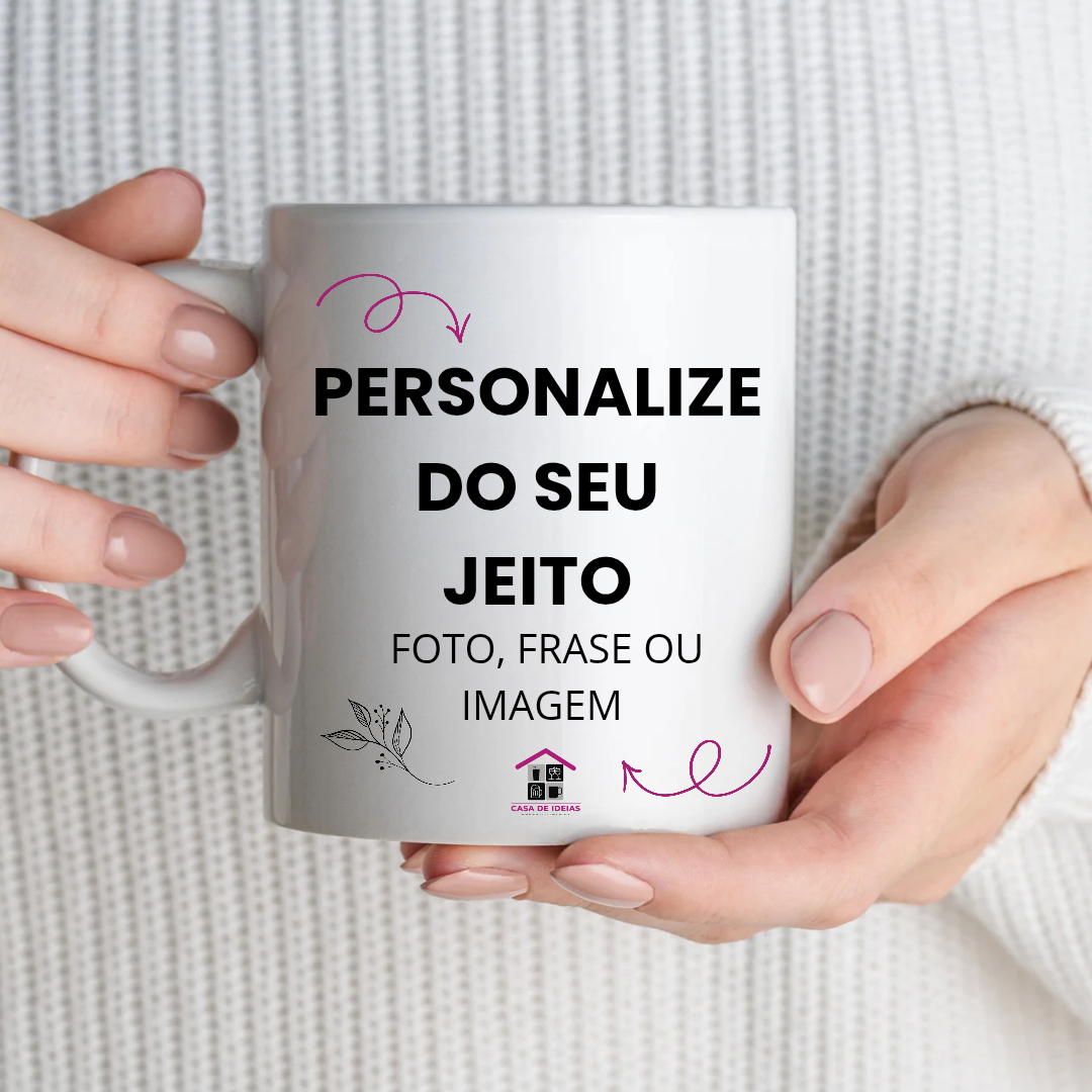 Caneca de porcelana BRANCA personalize do seu jeito