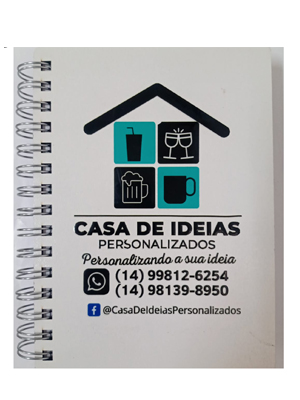 agenda permanente c/capa de MDF personalizada c/ DTF UV  1 UNIDADAE