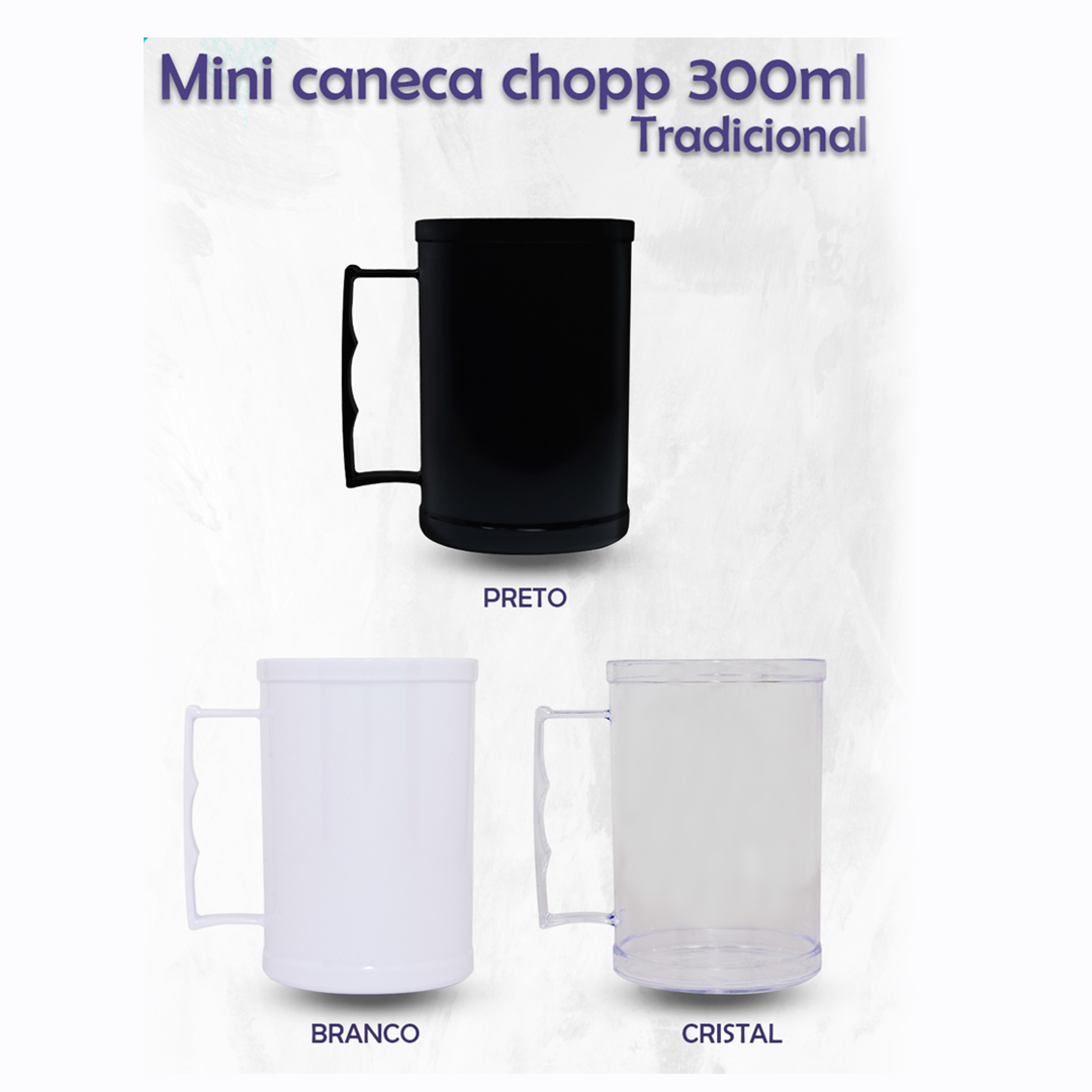 Caneca de acrilico 300 ml   25  unidades